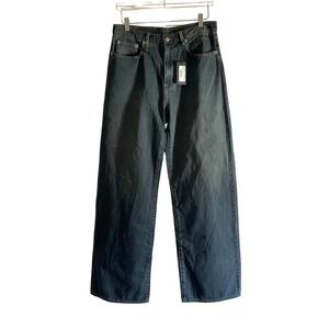 R13 Womens Darcy Wide Leg Loose Denim Jeans Size 28 Blue Dark Wash NWT